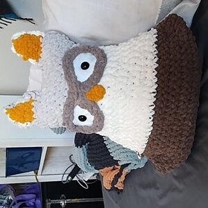 OWL Amirumi crochet Couch Pillow Scented Poly fill stuffed neutral bird Lovers